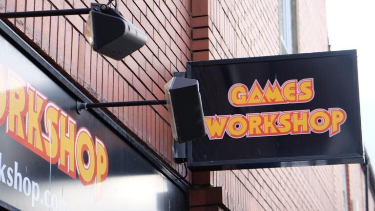 Games Workshop Warhammer models on display